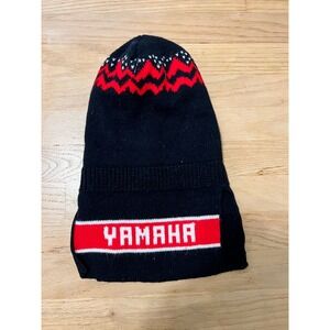 Yamaha Vintage Knit Balaclava Ski Mask Black Red White Racing Winter Gear